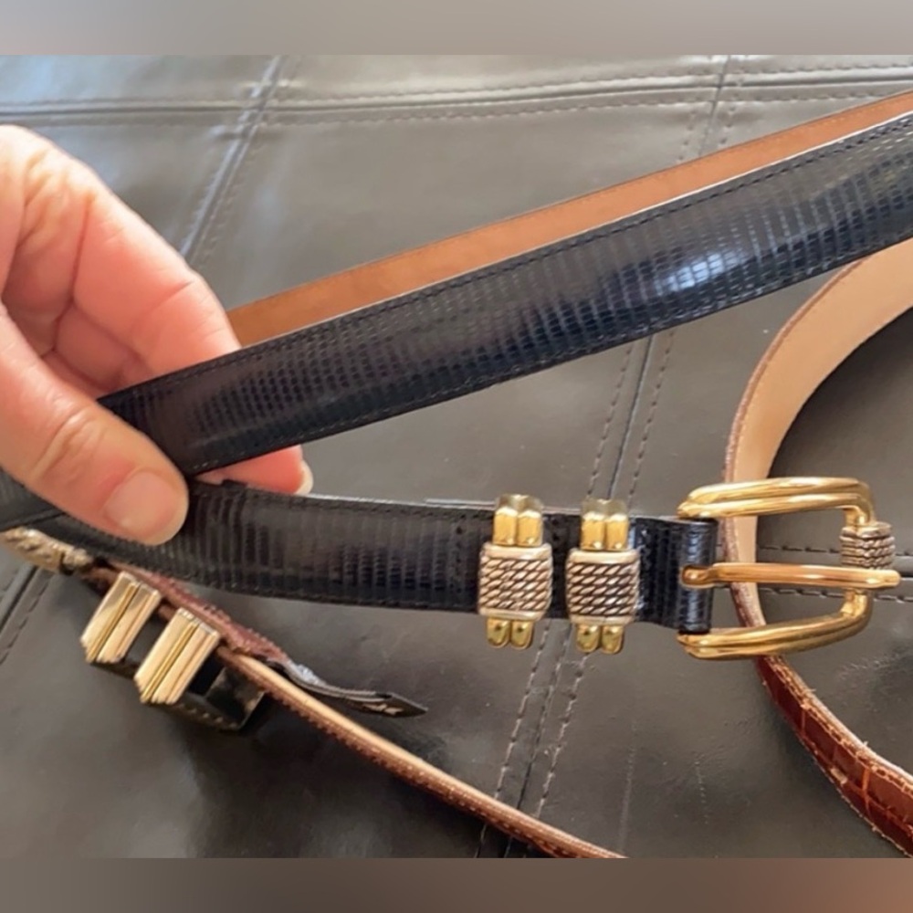 Brighton Elegant Black belt with Gold Buckle